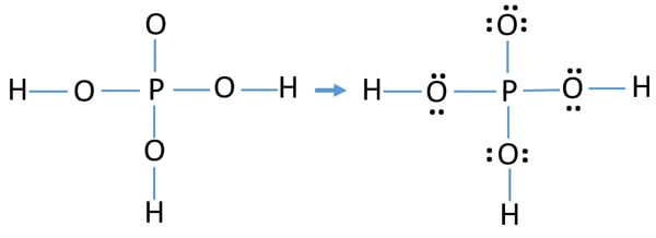 mark lone pairs in H3PO4 structure